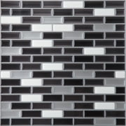 Achim Magic Gel Silver/Black Self Adhesive Vinyl Backsplash Wall Tile 9.125x9.125 - 6 Tiles/4.50 sq Ft.