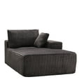 thumbnail image 3 of LUMIHO Chaise Lounge with Right Armrest, Comfy Corduroy Upholstered Sofa Bed Chair, No Assembly Required Modern Upholstered Lounge Chair for Bedroom, Living Room and Office,Gray, 3 of 4