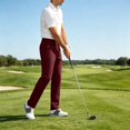 thumbnail image 6 of Mens Golf Dress Pants Quick Dry Straight Leg Trousers Slim Fit Casual Work Bottoms Red 2XL, 6 of 8