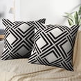 thumbnail image 3 of LALILO Throw Pillow Covers Lattice Modern Stylish With Monochrome Cushion Cover 18" x 18", 2 Pack, 3 of 6