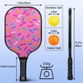 thumbnail image 4 of Pickleball Paddles Set Of 2, Fiberglass Surface, Sweet Candy Print, 4 Balls & Bag, 4 of 5