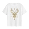thumbnail image 1 of Camisetas de manga corta para mujer, ropa de calle con ajuste holgado de dibujos animados, redondas Blanco, 1 of 8