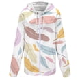 thumbnail image 4 of Dyfzdhu Zip Up Hoodie Women Trendy Feather Printed Long Sleeve Fall Jacket Hooded Sweatshirt With Pockets Plus Size, 4 of 4