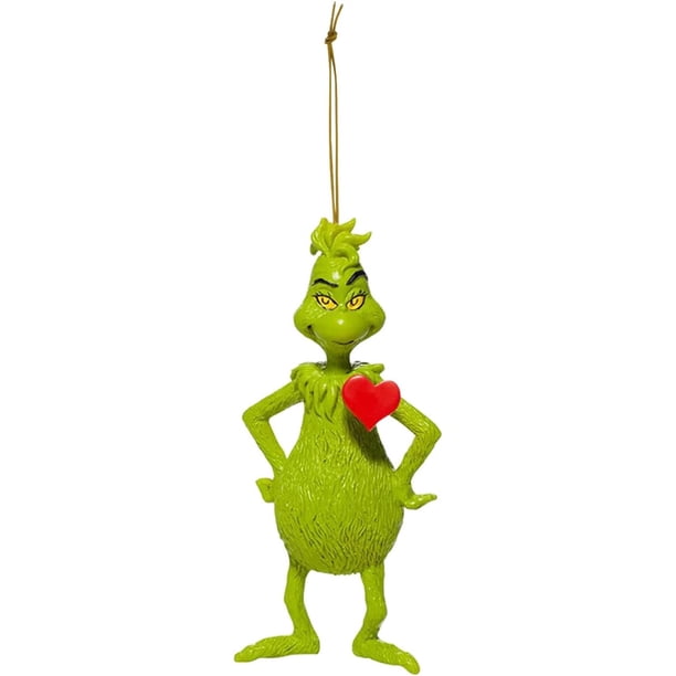 Adorno navideño de El Grinch, colgante de resina para árbol de Navidad, adornos colgantes de Navidad, adornos colgantes para árbol de Navidad, suministros para fiestas navideñas Cómo el Grinch robó ad