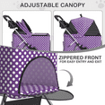 thumbnail image 5 of MoNiBloom 4 Wheel Foldable Dog Pet Stroller with Cup Holder, Purple with White Polka Dots, 5 of 13