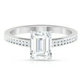 thumbnail image 4 of Rosec Jewels Certified Moissanite Emerald Cut Engagement Ring 2 Carat - D-VS1 Quality Moissanite Solitaire Ring, 14K White Gold, US 6.00, 4 of 7