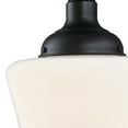 thumbnail image 4 of Westinghouse Westinghouse Lighting 6578300 Scholar 9 inch Vintage One-Light Semi-Flush Mount Outdoor Ceiling Light Fixture Textured Black Finish, White Opal Glass, 4 of 7
