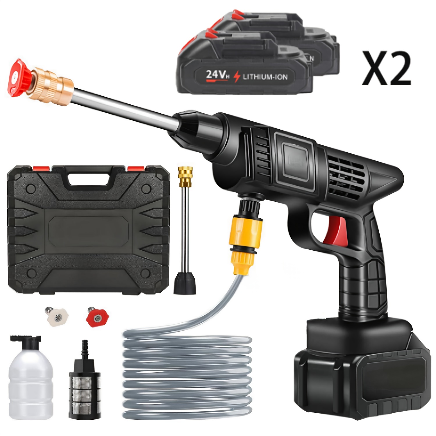 Fanruina Cordless High Pressure Washer Portable Electric Car Wash Tool with Foam Cannon for Outdoor and Indoor Cleaning