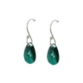 thumbnail image 4 of Juego de aretes y cadena con dije en forma de hoja ZVEZDA de plata mexicana ley .925 con esmeralda, 4 of 4