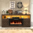 thumbnail image 6 of ChVans Fireplace TV Stand for TVs up to 80" with 36" Electric Fireplace, Farmhouse Entertainment Center with LED, Wooden Media Console for Living Room, Bedroom, 6 of 8