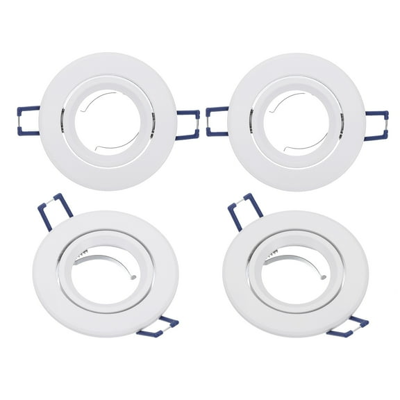 Uxcell LED Downlight Fixture Housing, 4pcs MR16 GU10 Bulbs Recessed Lights Holder, White Aluminum Alloy