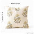 thumbnail image 2 of OCCOA Vintage Floral Print Throw Pillow Cover, Soft Linen Cushion Case for Sofa Couch Bed, 4 Colors Neutral Farmhouse Home Decor, Yellow, 2 of 7