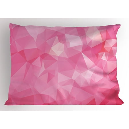 Light Pink Pillow Sham Abstract Mosaic Style Geometric Dimension Fractal Polygonal Ilration Decorative Standard King Size Printed Pillowcase 36 Light Pink Pillow Sham Abstract Mosaic Style Geometric Dimension Fractal Polygonal Ilration Decorative Standard King Size Printed Pillowcase 36
