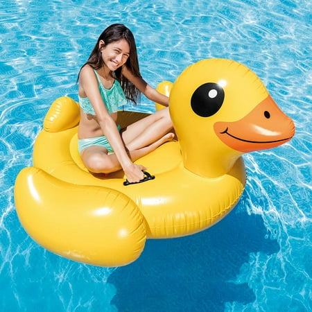 Intex Inflatable Yellow Duck Ride-On Pool Float, 58