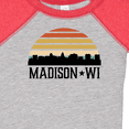 thumbnail image 4 of Inktastic Madison Wisconsin Skyline Retro Sunset Boys or Girls Baby Bodysuit, 4 of 5
