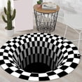 thumbnail image 3 of Alfombra de moderna en 3D Felpudo Alfombra de piso Área de poliéster Comedor Alfombra Antideslizante forma forma forma para io Decoración para el 80cm Yotijar alfombra blanca negra, 3 of 8