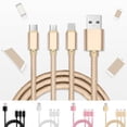 thumbnail image 4 of Methold Cable de carga USB 3 en 1, Cable de datos tipo C tejido de nailon, Cable de carga para Cargadores de dispositivos electrónicos específicos dorado, 4 of 6