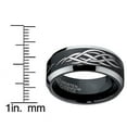 thumbnail image 4 of Metal Masters 8mm Black Mens Tungsten Ring Laser Etched Tribal Design, 4 of 7
