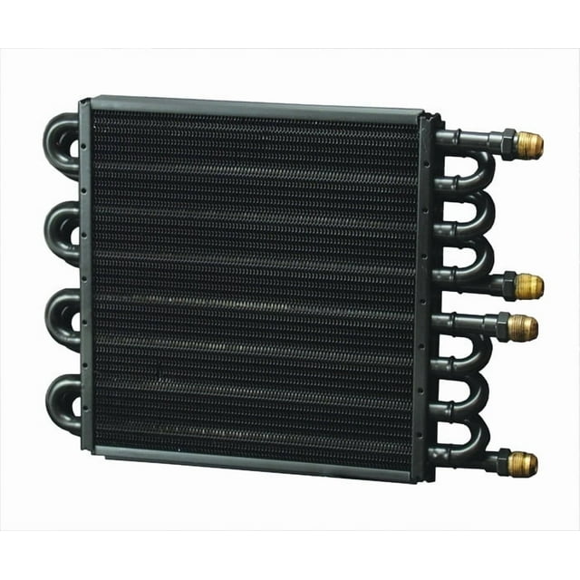 Derale Fluid Cooler 15301 For Engine Oil/Transmission Fluid/Power Steering Fluid/Fuel; 8 X 8 Passes; AN Fitting; -8 AN Inlet; -8 AN Outlet; Dual Circuit Replacement Core