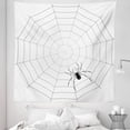 thumbnail image 1 of Spider Web Tapestry, Toxic Poisonous Insect Thread Crawly Malicious Bug Halloween Character Design, Fabric Wall Hanging Decor for Bedroom Living Room Dorm, 5 Sizes, Black White, by Ambesonne, 1 of 1