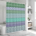 thumbnail image 6 of Purple Green Boho Bathroom Shower Curtains with 12 Hooks Polyester Waterproof Shower Curtain for Stalls and Bathtubs Vintage Ethnic Tribe Abstract Art Decorative Bathroom Privacy Curtain 72x72 Inches, 6 of 8