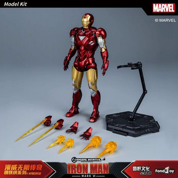 Fondjoy-Kit de modelos de Marvel MK6, Infinity Saga, Ironman MK6, ensamblaje de figura de acción, articulación de ABS, juguete móvil para niños, 1/12