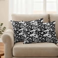 thumbnail image 2 of Black Mushrooms Outdoor Waterproof Pillow Covers, Fall Retro Botanical Farmhouse Country Decorative Rectangle Throw Pillowcase Sofa Cushion Sham for Patio/Couch/Chair, 20"x12" 2 Pack, 2 of 8
