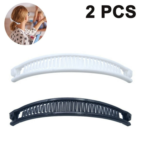 2 Pieces Banana Clips Clincher Comb Fish Clips Set Nonslip Fishtail Hair Grip Clip Combs Ponytail Holder Clamp Accessory for Women Girls Long Thick Curly Hair