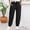 A1/Black, variant on Womens Baggy Wide Leg Pants Casual Lightweight Elastic Drawstring Waist Palazzo Waffle Knit Jogger Pants Double Layer Crinkle Jogger Trousers Harem Pants with Pockets Wine S