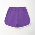 thumbnail image 3 of YOUYEDIAN Girl's Running Athletic Shorts Sport Workout Gym Casual Dolphin Shorts (Dark Purple, 11-12 Years), 3 of 4