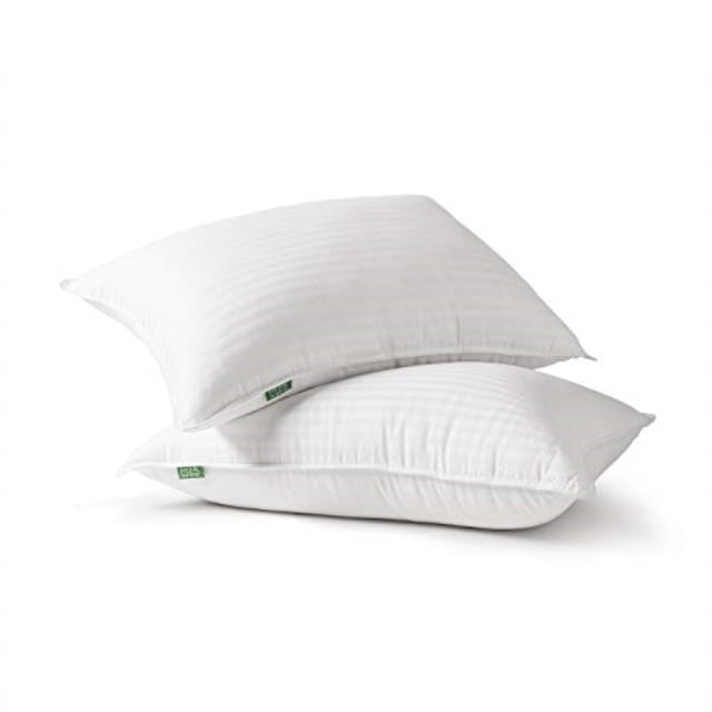 Machine Washable 2 Pack of Premium Fern and Willow Bed Pillow Set 100% Cotton Down Alternative Pillows w/ Adjustable Microfibre for Side Sleeping