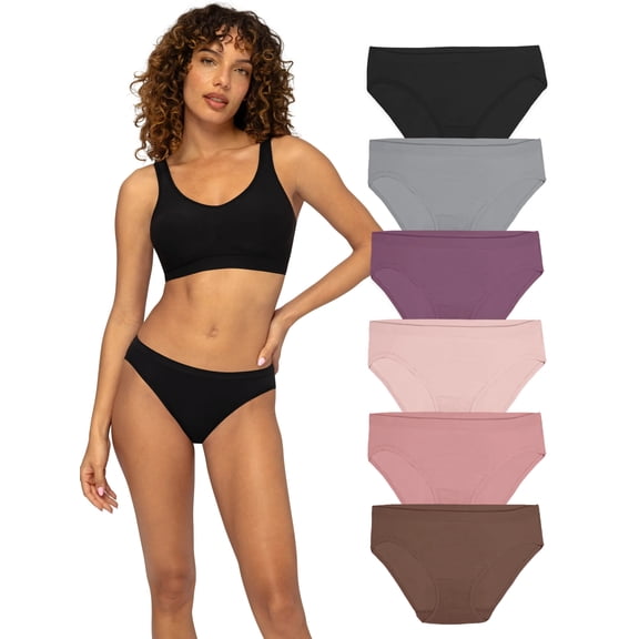Fruit of the Loom Women's Underwear, No Show Seamless Panties, 6-Pack, Sizes S-2XL