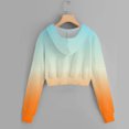 thumbnail image 4 of Christmas Sweater Shirts Winter Comfy Hooded Long Sleeve Blouson One Shoulder Zip Up Gradient Print Crop Cotton Hoodie Hoodies(Orange,M), 4 of 4