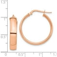 thumbnail image 3 of 14K Rose Gold High Polished 5mm Hoop Earrings Made In Peru tf1402r, 3 of 5