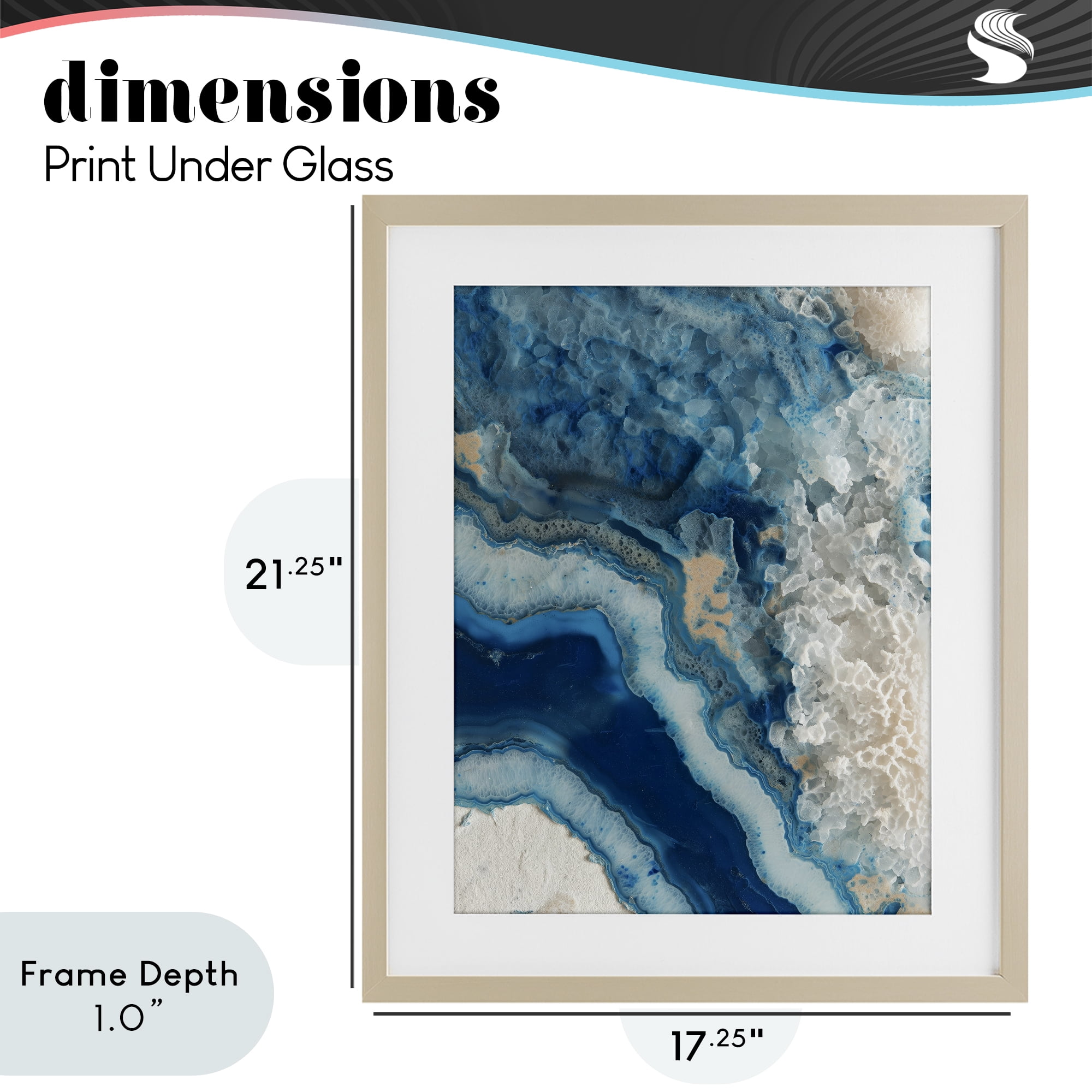 Stupell Industries Ocean's Minerals Flow Birch Framed Print Under Glass, design by Svetlana Aleynikova