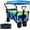 Light Blue, variant on Collapsible Wagon Wagon Cart with Removable Canopy, Heavy Duty Foldable Beach Wagon with All Terrain Wheels and Brake, Adjustable Push Pull Handle, 220LBS Cooler Bag Utility Carts for Outdoor