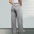thumbnail image 2 of Audhol Straight Leg Jeans for Women, Women's Bowknot Embroidery Jeans Straight Leg Denim Pants Jeans for Women Trendy Grey XL, 2 of 6