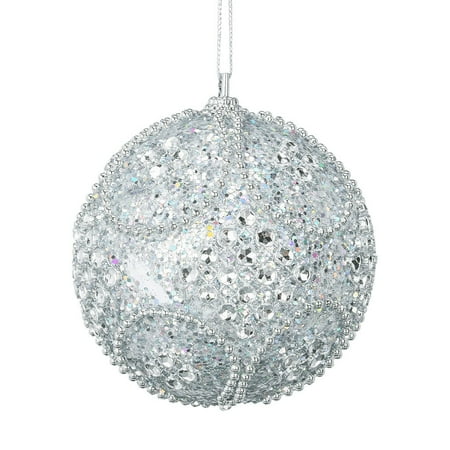 

Small Chandelier Beads Christmas Glitter Baubles Xmas Tree Ornament Decoration 8CM