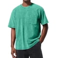 thumbnail image 2 of Men's Big and Tall Tshirts with Pocket Summer Short Sleeve Cotton Tops Oversized Loose Fit Streetwear Shirts Mint Green XXXXXL, 2 of 4