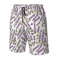 thumbnail image 5 of Kdxio Lavender Flowers Pattern Mens Casual Shorts - Drawstring Summer Beach Sports Shorts for Men, 5 of 9