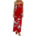 thumbnail image 2 of Summer Dresses for Women Crew Neck Adjustable Spaghetti Straps Sleeveless Maxi Dress Loose Casual Printed Sundress Beach Vacation Clothse, 2 of 6