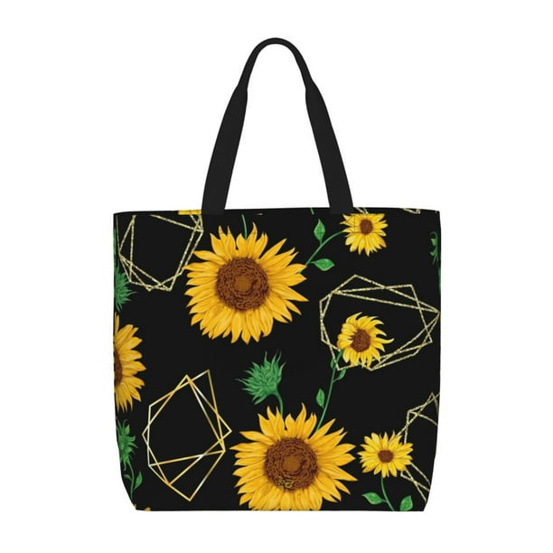 Fotbe Sunflowers3 Bolsa Tote con Estampado para Mujer, Bolsos con Cremallera, Bolsa de Hombro Casual de Gran Capacidad con Bolsillos Internos