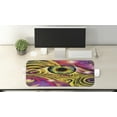 thumbnail image 2 of Psychedelic Computer Mouse Pad, Hippie Hallucinatory Eye in Vivid Colors with Optical Swirl Lines Graphic, Rectangle Non-Slip Rubber Mousepad Large, 31" x 12", Fuchsia Yellow, by Ambesonne, 2 of 2