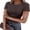 Brown, variant on Womens Short Sleeve Tops Crewneck Ribbed Knit Slim Fit Basic Tee Casual Summer Fitted T Shirt