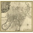 thumbnail image 2 of Vintage Maps 12x12 White Modern Wood Framed Museum Art Print Titled - City Plan Moscow Russia 1745, 2 of 4