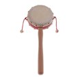 thumbnail image 2 of Durable Wooden Pellet Drum Rattle Small Rattle Drum Toy for, 2 of 7