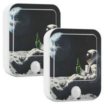 Yayeee 2-Pack Plug in LED Night Lights with Light Sensors Motion Detectors, Sitting on The Moon