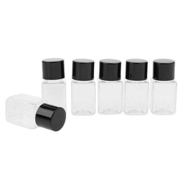 6 Unidades Frascos De Plástico Loción Maquillaje Belleza Perfume De 10ml Viaje Gorra negra