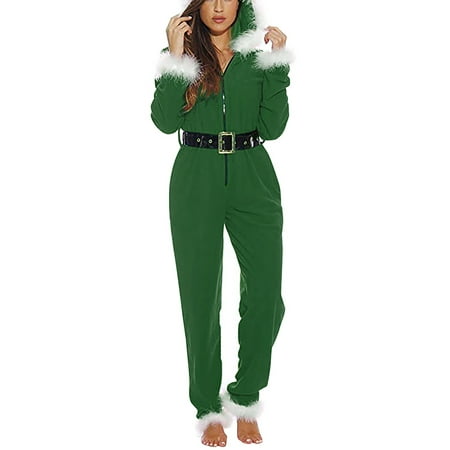 Lazybaby Womens Holiday Christmas Santa Adult Onesie Pajamas