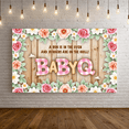 thumbnail image 4 of Rustic Baby Shower Banner Floral Design BaByQ Wooden Background for Gender Reveal Party Outdoor Celebration BBQ, 4 of 6